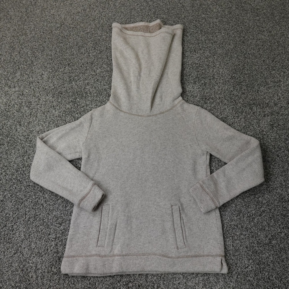 J Crew Sweater Womens S White Beige Wool Pullover‎ Cowl Funnel Neck Sweatshirt